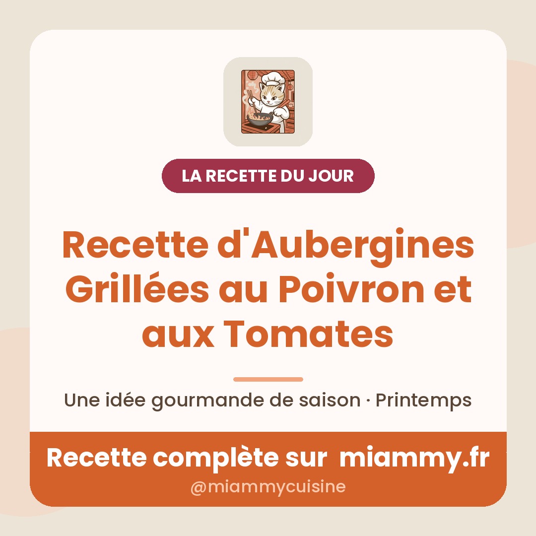 Recette d'Aubergines Grillées au Poivron et aux Tomates — la recette du jour Miammy