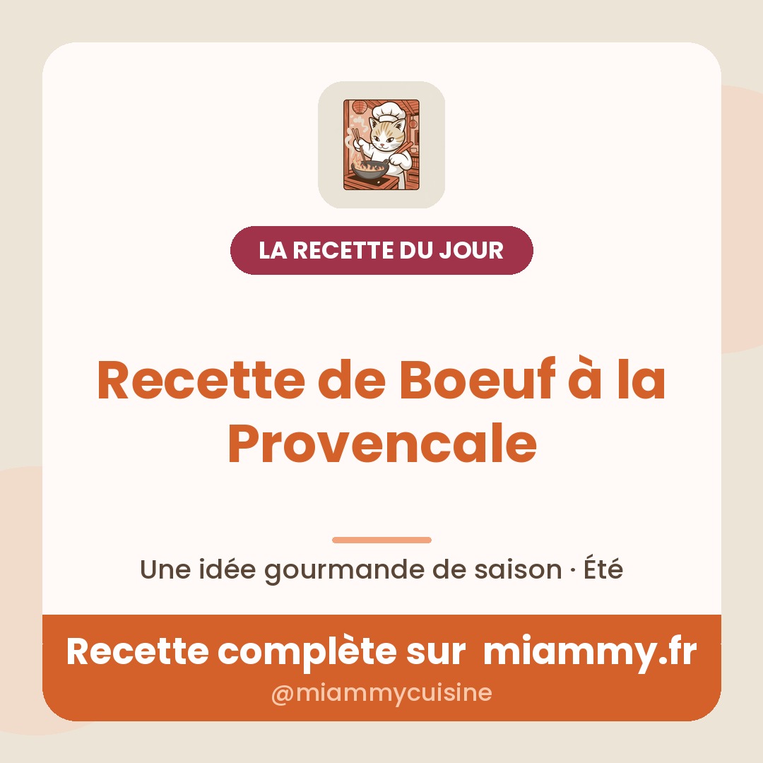 Recette de Boeuf à la Provencale — la recette du jour Miammy