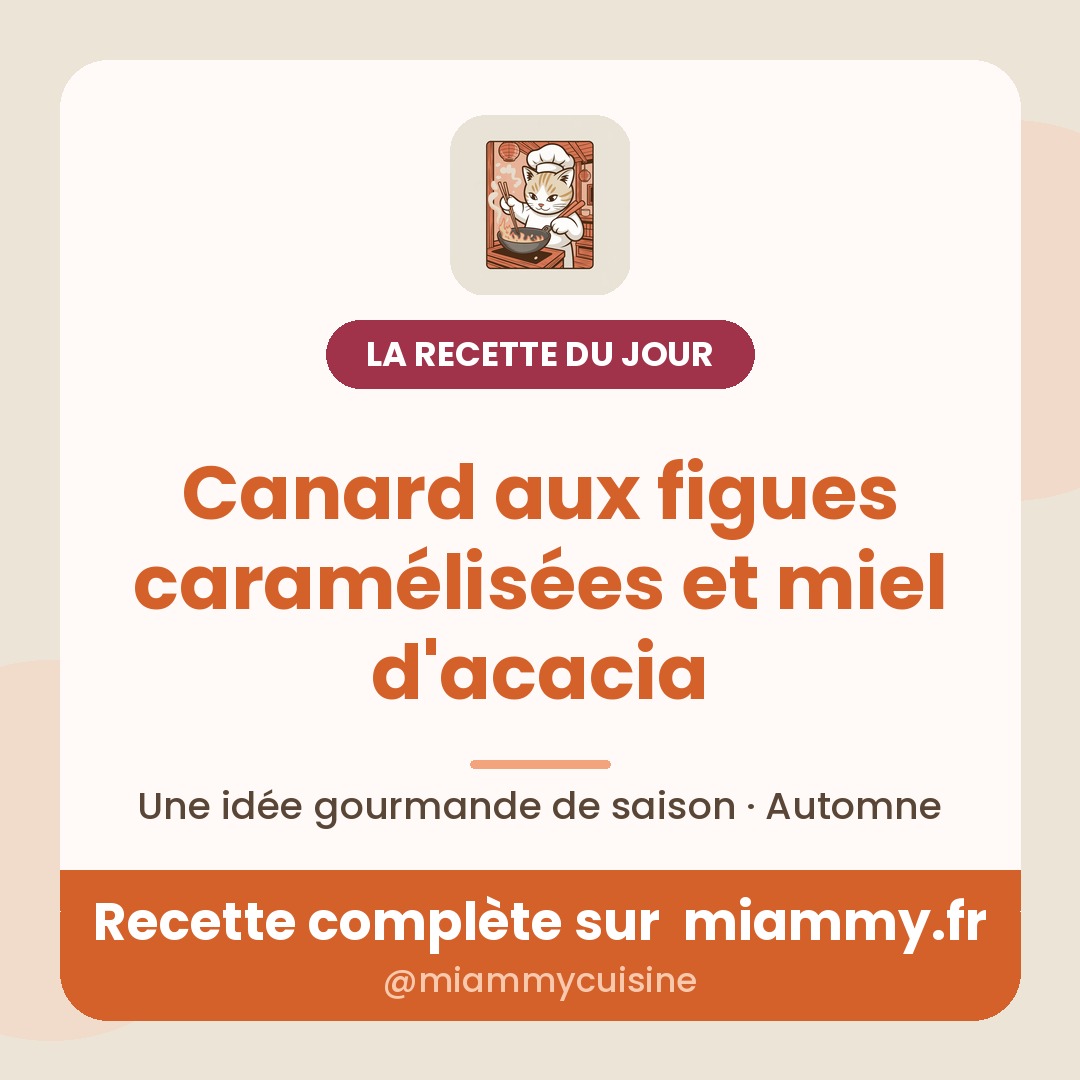Canard aux figues caramélisées et miel d'acacia — la recette du jour Miammy