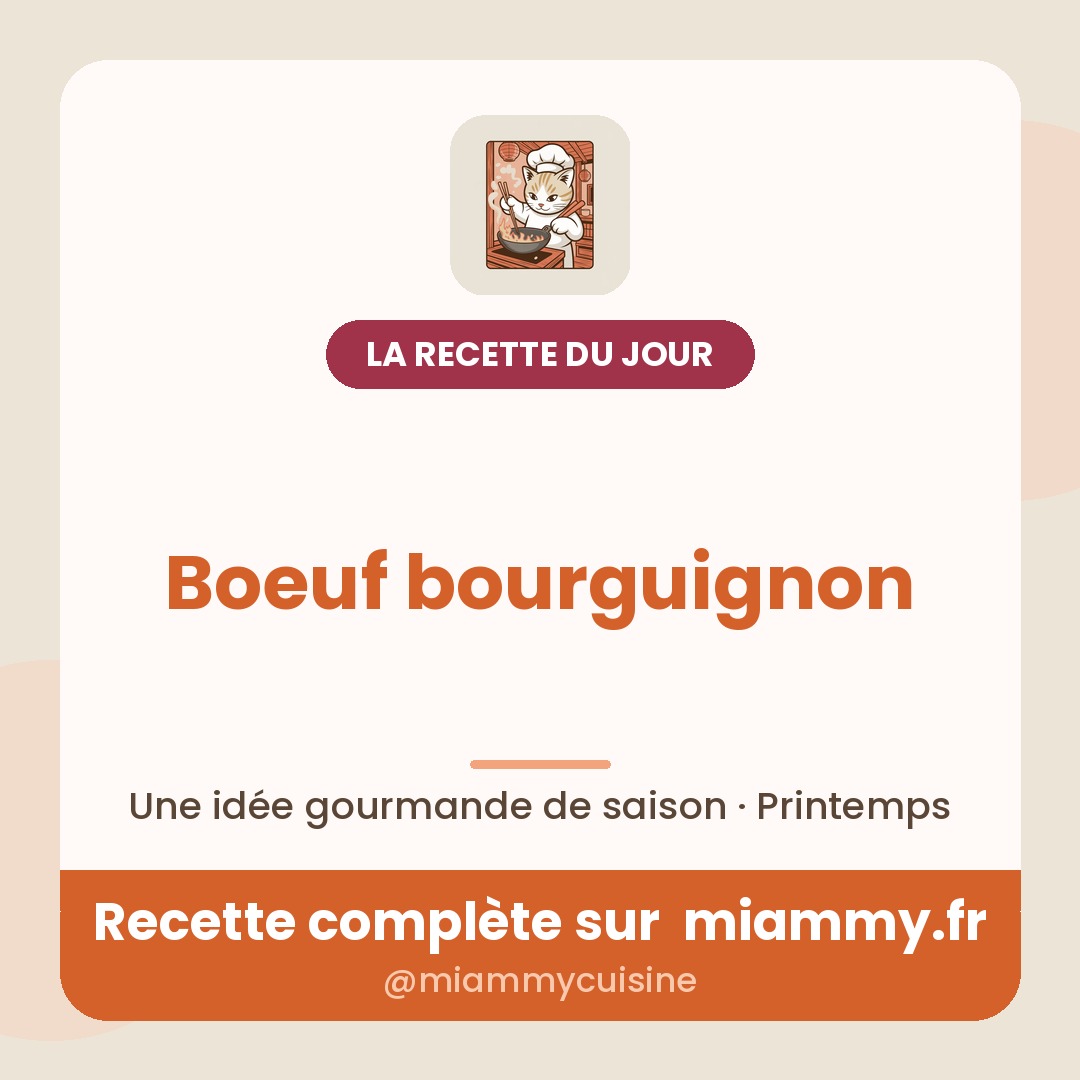 Boeuf bourguignon  — recette Miammy