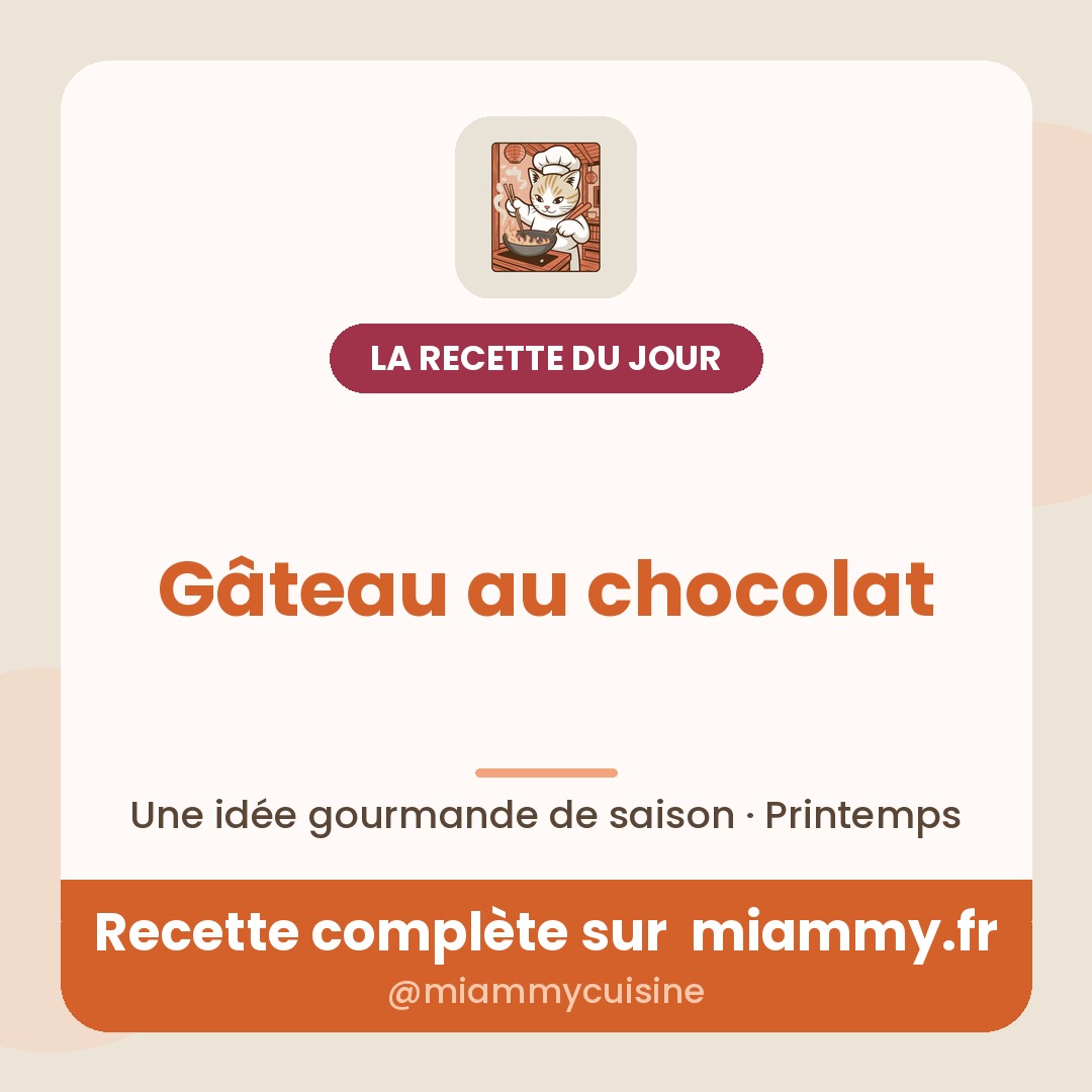 Gâteau au chocolat — recette Miammy