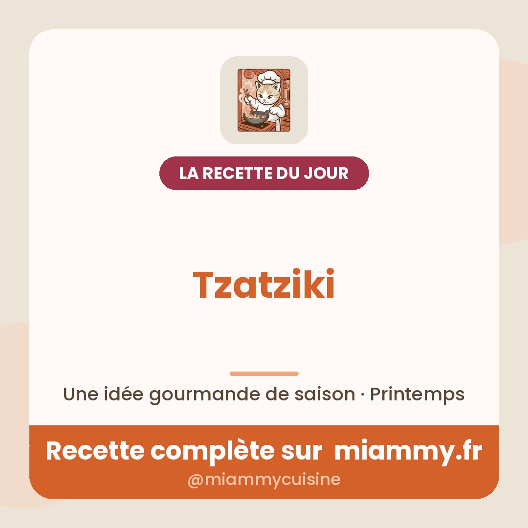 Tzatziki — recette Miammy